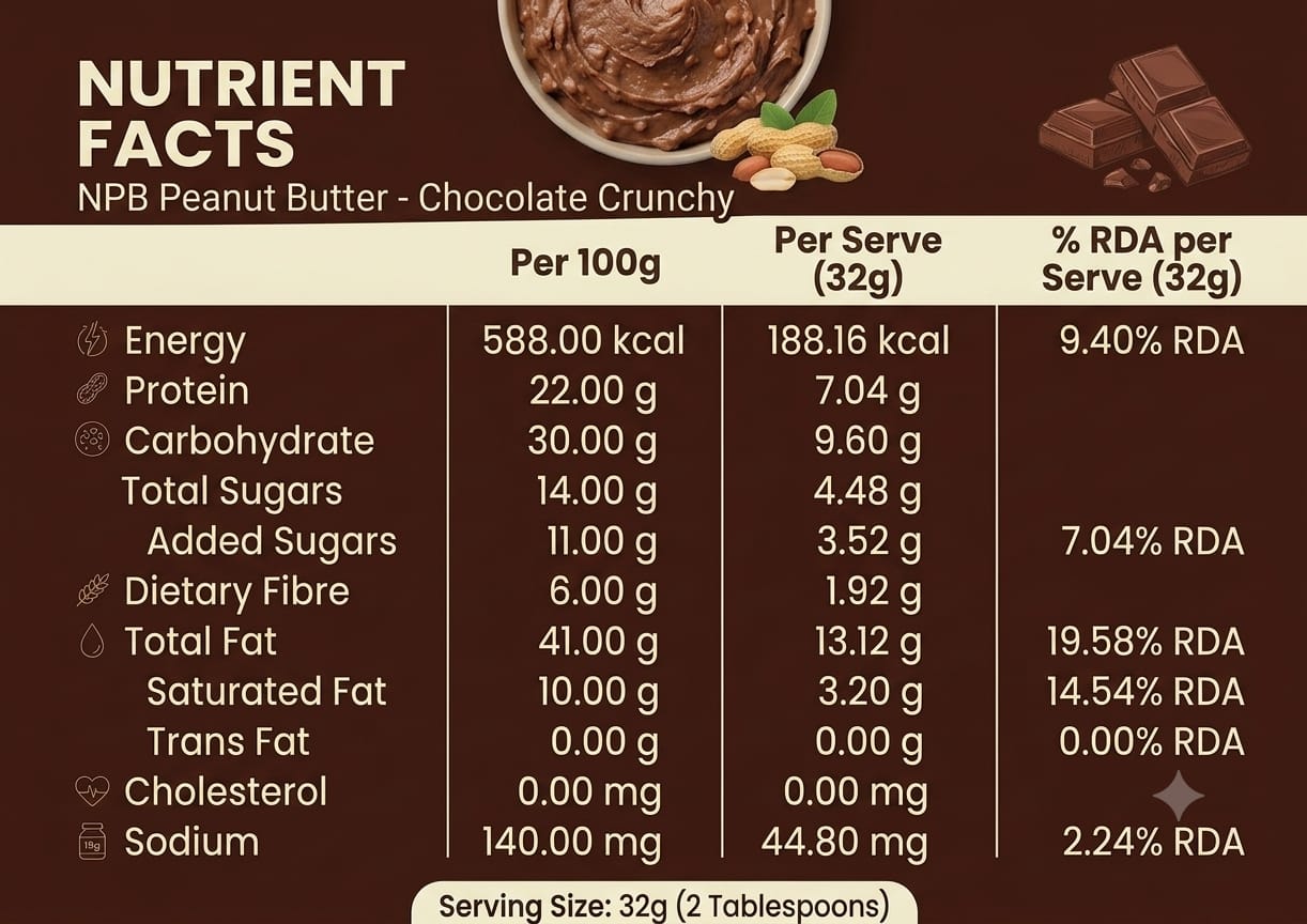 NPB 100% Natural Crunchy Peanut Butter 🍯 | Elite Performance Fuel