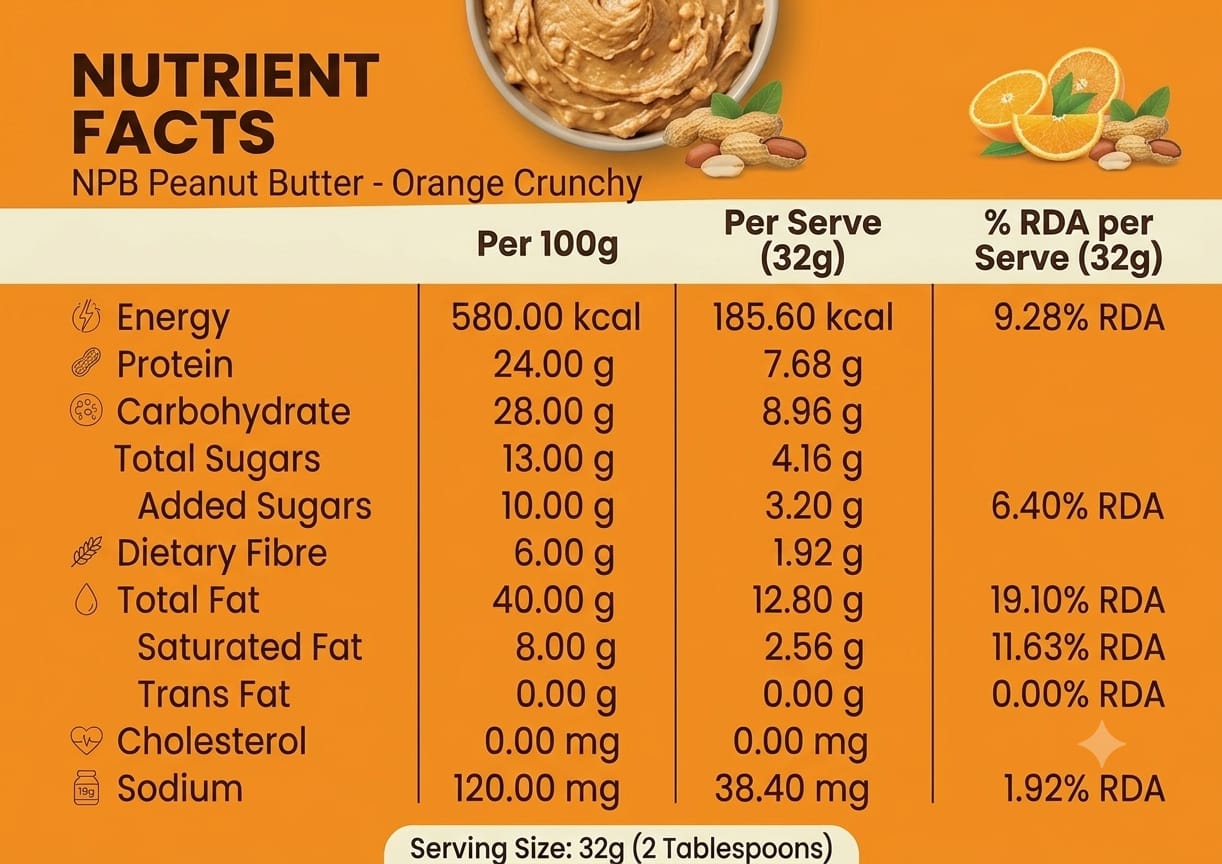 NPB 100% Natural Crunchy Peanut Butter 🍯 | Elite Performance Fuel