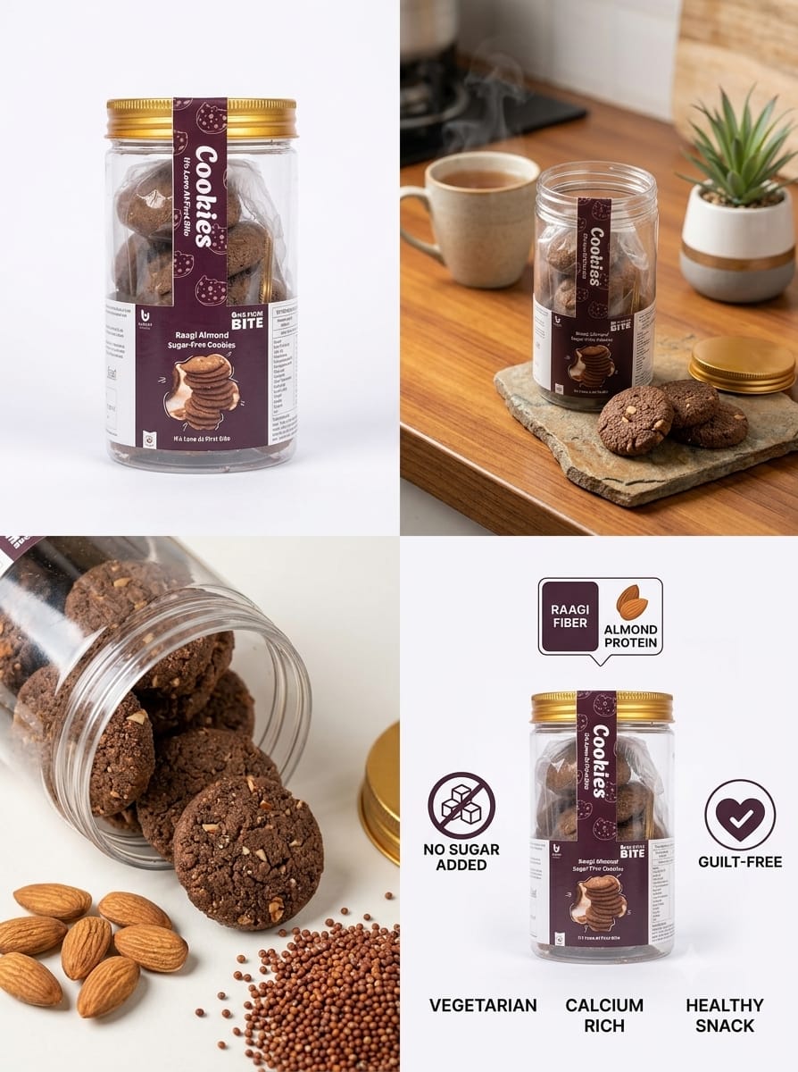 One More Bite | Raagi Almond Sugar-Free Cookies (200g)
